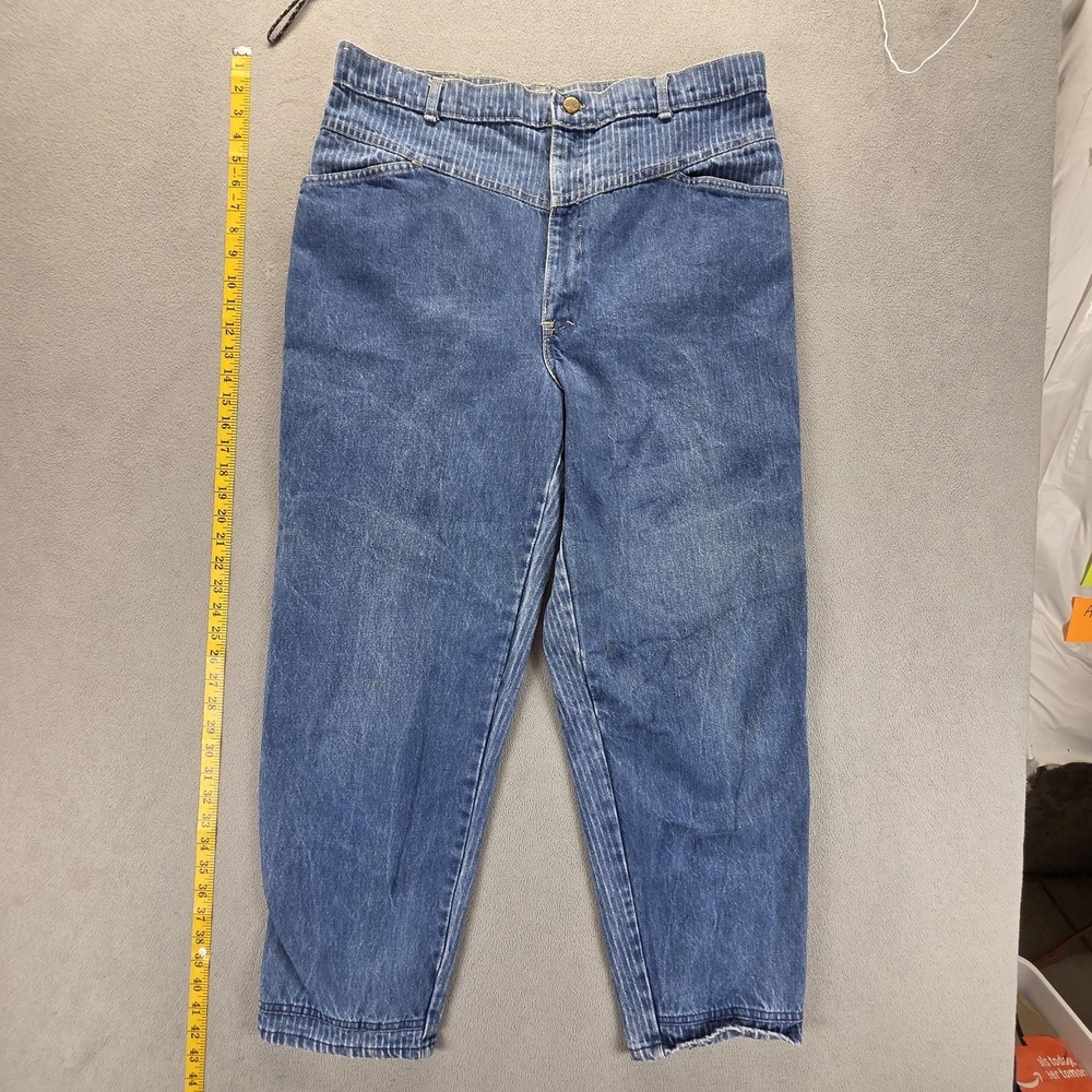 VTG Sunset Blues By Chic Jeans Womens‎ Blue h.i.s Baggy Striped Fits 34x28